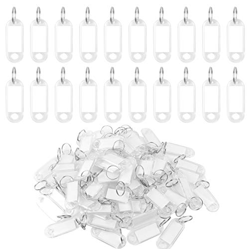 100pcs Etiquetas Llaves Llaveros con Etiqueta Llave, Llavero identificador Etiquetas con Anillo,...