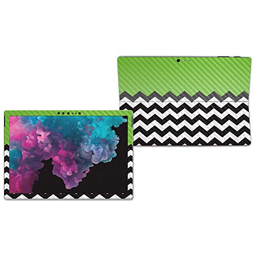 Image of MIGHTY SKINS MightySkins Carbon Fiber Skin for Microsoft Surface Pro 6 - Lime Chevron | Protective, Durable Textured Carbon Fiber Finish | Easy to Apply, Remove, and Change Styles | Made in The USA