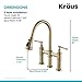KRAUS Allyn Transitional Bridge Kitchen Faucet with Pull-Down Sprayhead in Brushed Gold, KPF-3121BG