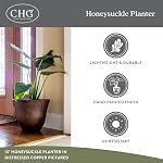 Honeysuckle Planter, Patio Pot, 15" Ocean | Hand-Painted Finish Plant Pots, Lightweight Indoor Outdoor Planter, UV-Resistant, Great for Patio, Home & Garden Decor Accent