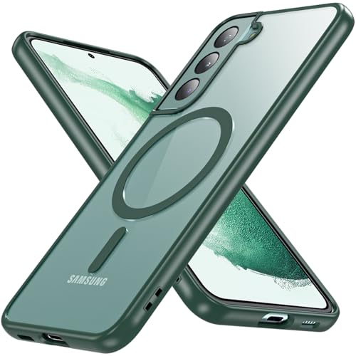 OWKEY Magnetic Case for Samsung Galaxy S22 Plus, Fit for MagSafe, Green