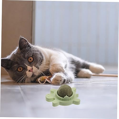 Boule herbe à chat rotative jouet comestible chat intérieur 4pcs - 8