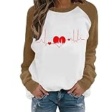 PTLLEND Langarmshirt Damen In Bekleidung Women's Basic T-Shirt Short Sleeve with All-Over Minimal Print Loose Stretch Summer Tops