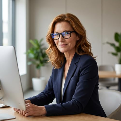 Image of Eyekepper Blue Light Glasses Men Women, Small Black Eyeglasses