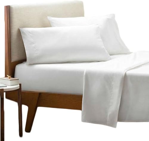 4 Piece - White Bed Sheet Set - Solid Queen Size 60x80 Fits Up to 8-12" inches Deep Pocket - Hotel Luxury Bed Sheets - Extra Soft -100% Breathable Organic Cotton Sheet Set 800TC (Queen, White)