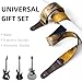 WELAIYOOUQ Guitar Strap, Electric& Acoustic Bass Guitar Straps,Embroidered Filament with Head Cowhide Leather Strap, with Free Strap Button,2 Guitar Strap Locks，4Guitar Pick （Magnolia)