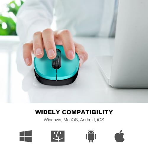 Image of WisFox 2.4G Wireless Mouse for Laptop, Ergonomic Computer Mouse with USB Receiver and Type-C Adapter, 3 Adjustable Levels, 6 Button Cordless Wireless Mice for Windows Mac PC Notebook (Green)