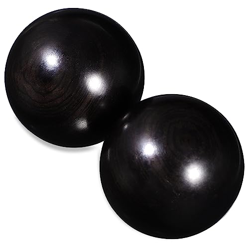 BEBEMOKO 2 bolas de masaje de mano con pinchos, bolas de madera para terapia de manos para alivio muscular, relajación y rehabilitación, ideal para ejercicio de mano y