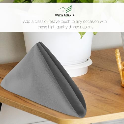 Image of 100% Cotton Dinner Napkins 12x12 Inch, Soft & Durable, Reusable Cloth Napkins for Dining, Events, and Everyday Use (Light Grey, Set of 25 (12x12))
