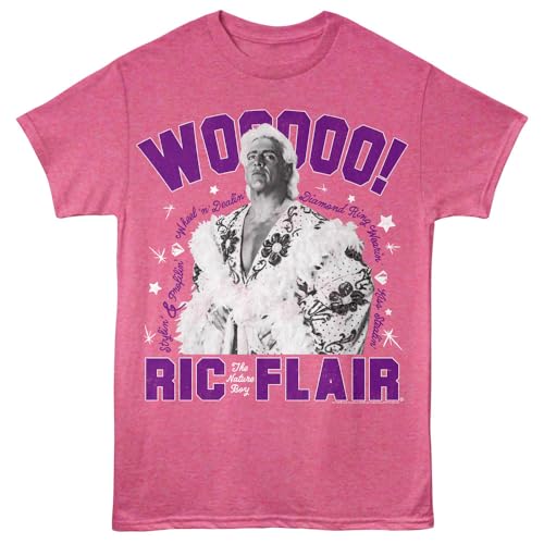 RIC Flair T Shirt Stylin Nature Boy Adult Pink Heather Short Sleeve Wrestling Vintage Style Graphic Tees
