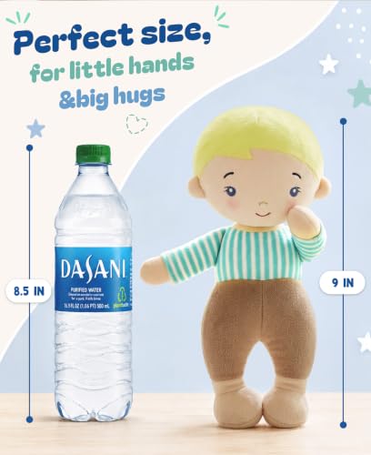 GAGAKU Soft Baby Doll Rag Doll for 1 Year Old Boy Gift, Noah - 9inch - Image 3