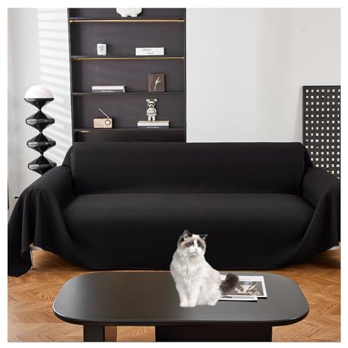 マルチカバー ソファー ソファーカバー 3人掛け 肘付き ソファーカバー 撥水 ソファカバー 防水 ソファカバー多機能 肘付き ブランケット 2人掛け 綿 毛布 厚手 北欧お カーペット かけるだけ 180*180cm 黒