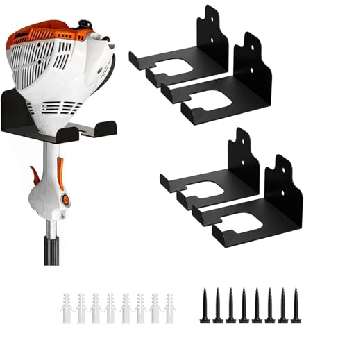 Garage Organizer Trimmer Rack, Garden Power Tool Hanger Weed Whackers Holder Wall Mounted for Grass Trimmer, Hedge Trimmer, Garage Trimmer, Garden Tools,4 Pack