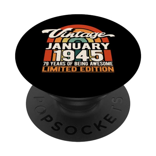 79 años de ser impresionante Vintage enero 1945 79 cumpleaños PopSockets PopGrip Intercambiable