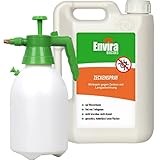 Envira Zecken-Spray - Anti-Zecken-Mittel Mit Langzeitwirkung - Geruchlos & Auf Wasserbasis - 2L + 2L Drucksprüher