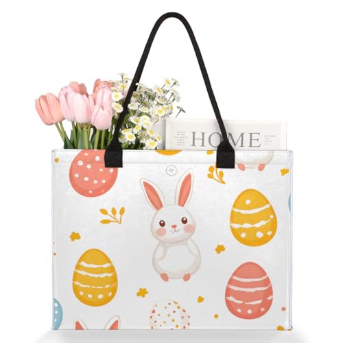 Rabbit Eggs Tote Bag for Women Large Beach Bag Reusable Tote Bags for Work Travel Beach Shopping3