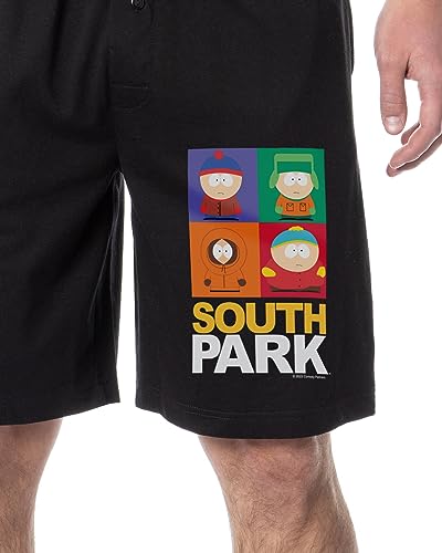South Park Mens' Square Print Stan Kyle Cartman Kenny Sleep Pajama Shorts for Adults2