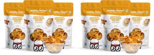 Image of Healthy Master Jowar Chips Combo 300g (100g Each) Pack of 6 | Light & Crispy | High Protein Chips | Gluten-Free | No Maida, No Palm Oil | Low-Calorie | Healthy Snacks for Adults & Kids