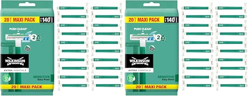 Image of WILKINSON SWORD - Extra 2 Disposible Razors For Men | Sensitive Comfort | 20 Count (Pack of 2)