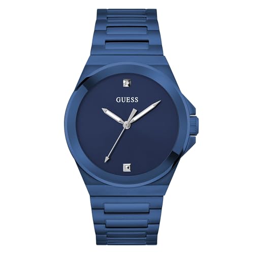 Montre analogique bleue GUESS pour homme élégant et moderne