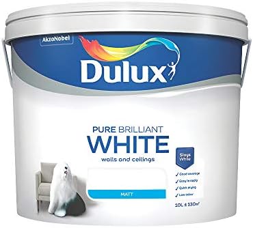 Dulux Matt Emulsion Paint for Walls and Ceilings - Pure Brilliant White 10L