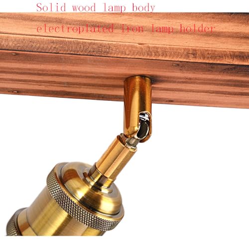 Suspension bois massif de industriel rétro plafonnier réglable E26