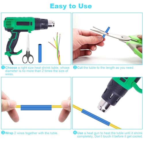 Image of Heat Shrink Tubing kit- Electrical Wire Cable Sleeving Wrap, Waterproof Insulation Heat Shrink Tube Kit with Box DIY Automotive, Wire and Mobile Charger Cable Industrial Repair (560 Pieces)