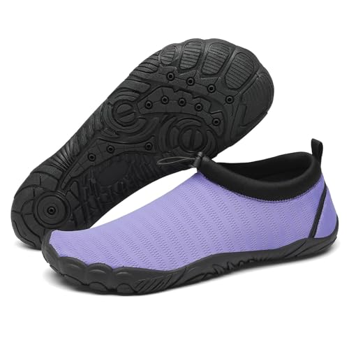 Mishansha Escarpines Hombre Mujer Agua Zapatillas de Agua Zapatos Playa Secado Rápido Escarpines para Piscina Mar Surf Acuáticos Morado,Gr.37