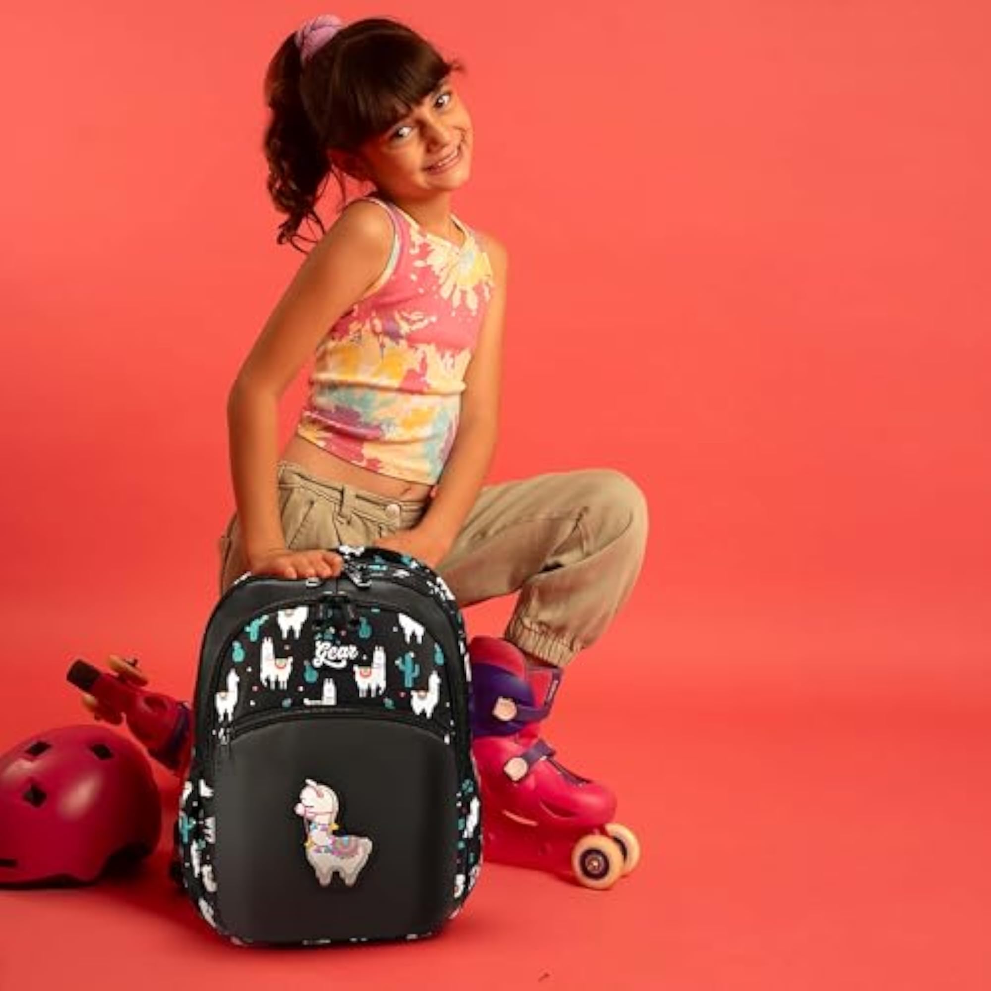 Llama 2 Compartment Backpack, Water Resistant School Bag