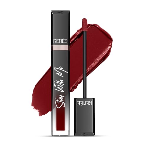 Image of RENEE Stay With Me Matte Transferproof Liquid Lipstick- Mad for Maroon| Waterproof & Smudge-proof | Bold Pigment, Lightweight & Long-lasting | With Hyaluronic Acid & Vitamin E | 6 ml