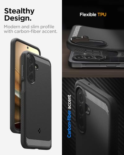 Image of Spigen Rugged Armor for Samsung Galaxy A27 5G / M47 5G / F70 Pro Case [Flexible] [Shockproof] Galaxy A27 5G / M47 5G / F70 Pro Back Cover | TPU - Matte Black