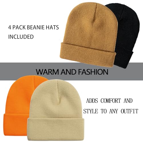 ZOORON 1&2 Pack Beanie for Men Women Slouchy Beanie Hats Winter Knit Caps Soft Ski Hat Unisex