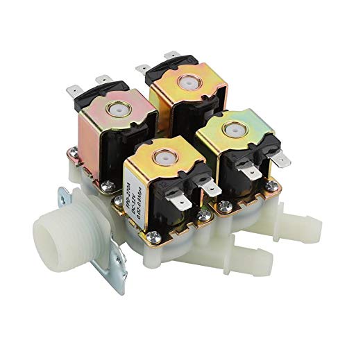 Válvula solenoide, solenoide eléctrico DN20 DC 12 V G3/4 pulgadas, válvula electromagnética de plástico normalmente cerrada, válvula de drenaje de agua eléctrica solenoide de entrada de agua