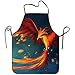 Produktbild Myrdora Lustiges Design Schürze langlebiges Lätzchen Red Phoenix Gardening für Frauen Männer Kellnerin Chef Home Barber Kitchen Gardening