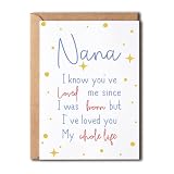 Nana I Know You've Loved Me Since - Tarjeta de cumpleaños para Nana - Tarjeta del día de Nana - Bonita tarjeta de cumpleaños para Nana de niños - Nuevas tarjetas de cumpleaños de Nana