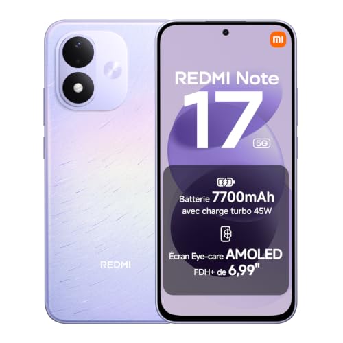 XIAOMI REDMI Note 17 5G, Smartphone 6+128 Go, Violet, Batterie 7700 mAh