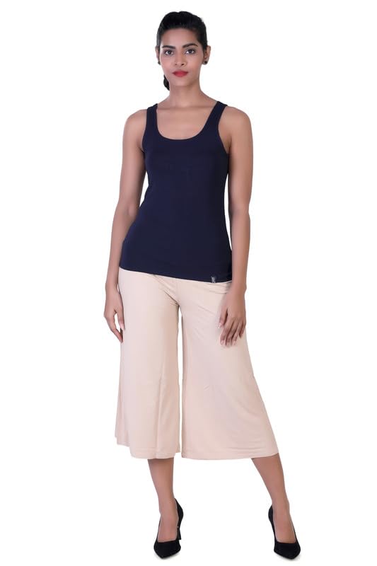 Image of Women's Viscose Calf-Length Palazzo Pants