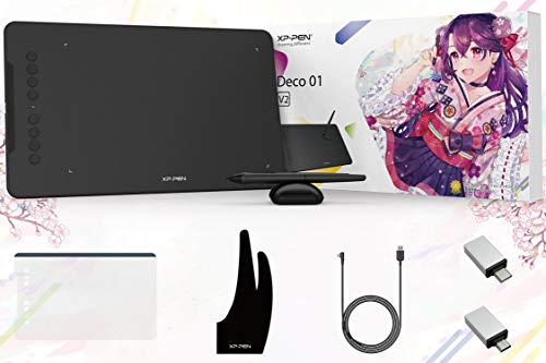 XP-PEN ペンタブレット Decoシリーズ エクスプレスキー8個 ペイントソフトダウンロード可 XP-PENイラストコンテスト記念セット Deco01 V2