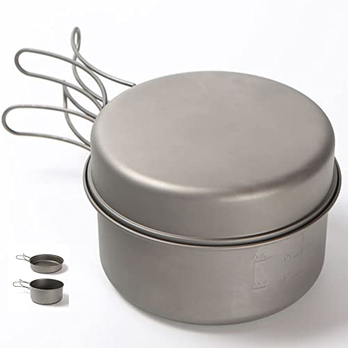 GudGmtoy Juego de utensilios de cocina plegables de titanio para camping, 2 piezas, para cocina, al aire libre, camping, para picnic, senderismo, picnic, barbacoa, cuenco resistente Cover