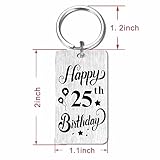 Happy 25th Birthday Gifts for Her Him - 25 Year Old Birthday Keychain for Men Women - Image 2