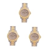 DEARMAMY 3 Piezas Reloj Casual De Mujer Relojes De Mujer Reloj para Mujer Diamante Reloj De Plata para Mujer Relojes De Pulsera para Mujer Reloj De Mujer con Tira De Acero