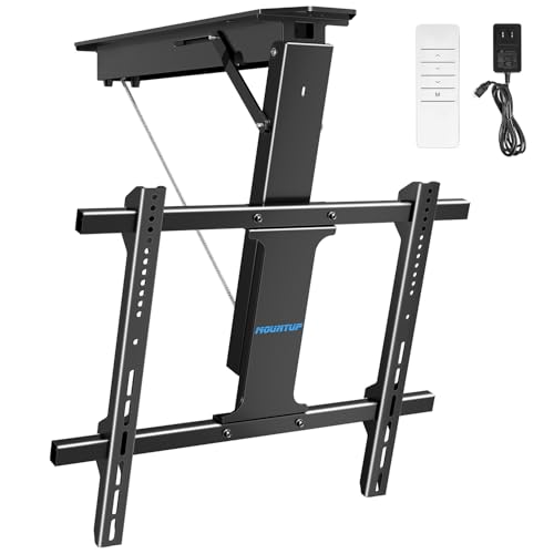 MOUNTUP Electric TV Ceiling Mount with Remote, Motorized Flip Down Ceiling TV Mount, Fits for Most 42-70