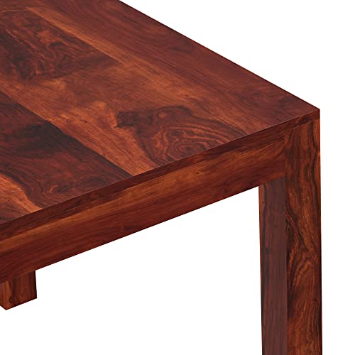Image of Amazon Brand - Solimo Sheesham Wood Rosyth 4 Seater Square Dining Table with Chairs | Durable Wooden Dining Set Furniture for Restaurants, Dining Room, Living Room, Hotels and Home (Honey Finish)