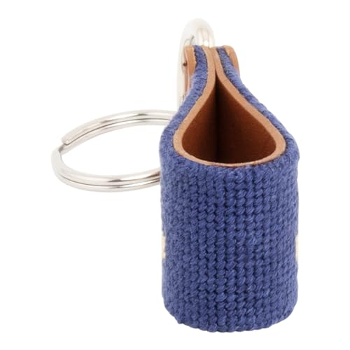 Image of Leather Hand-Stitched Needlepoint Key Fob or Key Chain