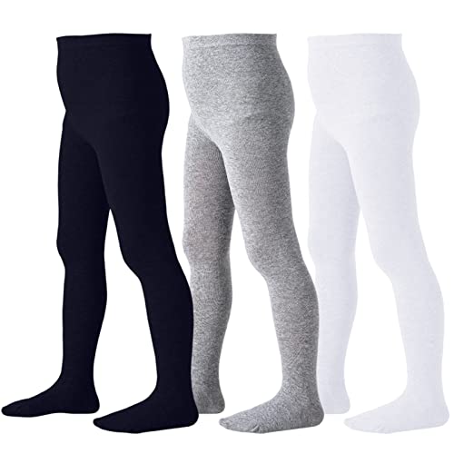 Jormatt 3 Pack Girls Dress Tight Seamless Soft Thick Cotton Leggings Stockings For Baby Girls Toddler Tights Pantyhose, 4-6T #TOP22
