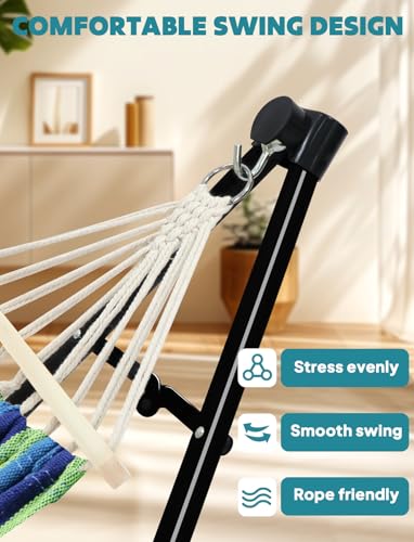 ANYOO Hamaca y Silla Hamaca con Soporte Plegable Conjunto de Soporte de Hamaca Portátil de Doble Uso para Hamacas de Interior y Exterior - imagen 6