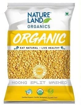 Natureland Organics Moong Dal Yellow / Split Washed 500 Pack of 2