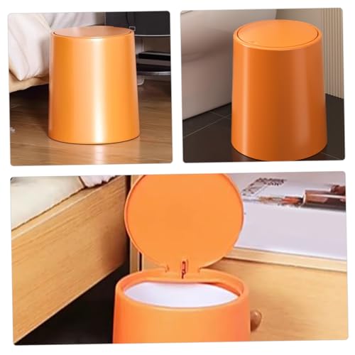 Caneca de basura rectangular naranja con tapa pulsante miniatura 7