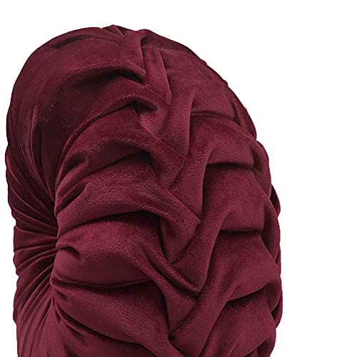 Elero Round Pillows Velvet Pleated Circle Pillow Chair Cushion Floor Pillows Home Decorations For Home Couch Chair Bed Car Burgundy #TOP4