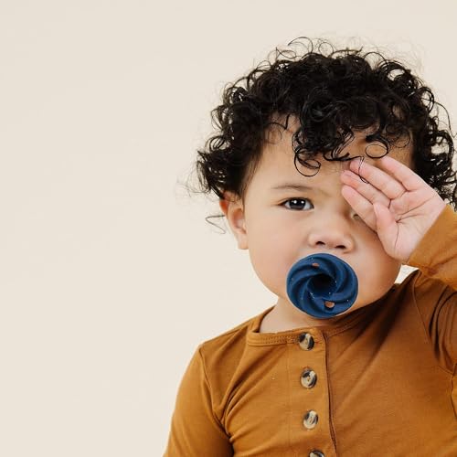 Image of Doodle & Co. Holland Classic Pacifier for New Born Babies | BPA Free Natural Nipple Shape 100% Silicone for Infants | Helps Promote Healthy Oral Development | 0-3 Months | Peach /Plum